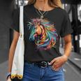カラフルなアイルランドのドラフト馬愛好家スプラッシュアート Tシャツ 彼女への贈り物