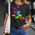 カラフルな紙飛行機デザイン 飛行機愛好家向け Tシャツ 彼女への贈り物