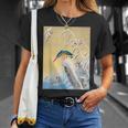 カワセミ 鳥 動物 ヴィンテージ 和 浮世絵 自然 江戸 Tシャツ 彼女への贈り物