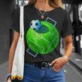 カーブ サッカーボール フィールドゴール サッカー選手 コーチ サッカーファン Tシャツ 彼女への贈り物