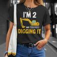 キッズ I'm 2 And Digging It 男の子向けのかわいいショベルデザイン Tシャツ 彼女への贈り物