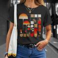 キノコ 幾何学 アート イラスト グラフィック キノコ Tシャツ 彼女への贈り物