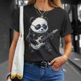 ギター ロック音楽を備えたヘビー ロック メタル パンダ Tシャツ 彼女への贈り物