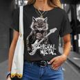ギターを弾く猫 ヘヴィメタル ロックキャット おもしろギタリスト Tシャツ 彼女への贈り物