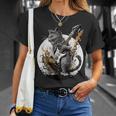 ギターを持った猫 ロックミュージックキャット ヘヴィメタルキャット Tシャツ 彼女への贈り物