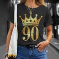 クラウン ナンバー90 ヴィンテージゴールデンイエロー 90歳の誕生日 Tシャツ 彼女への贈り物