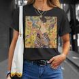 グスタフ・クリムト作「Lady With Fan」 Tシャツ 彼女への贈り物