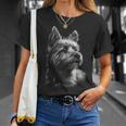 ケアンテリア 犬モチーフ ペットアート ケアンテリア Tシャツ 彼女への贈り物