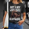 コモドドラゴンを愛するただの少年 男の子 キッズ Tシャツ 彼女への贈り物