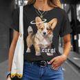 コーギー 天使 子犬 水彩 Tシャツ 彼女への贈り物