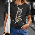サックスを演奏する面白い猫 ジャズ サックス ミュージシャン サクソフォニスト Tシャツ 彼女への贈り物