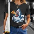 サメが食べるピザ サメグッズ ジョーズ Tシャツ 彼女への贈り物