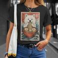 サモエド 食べる ラーメン カワイイ アニメ 犬好き Tシャツ 彼女への贈り物
