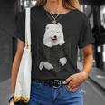 サモエド犬愛好家のためのポケットの中の面白いサモエド Tシャツ 彼女への贈り物