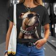 サングラスをかけたピットブル アメリカン・ピット・ブル・テリア Tシャツ 彼女への贈り物