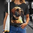 サングラスをかけたラブラドール・レトリバー 愛犬ラブラドール Tシャツ 彼女への贈り物
