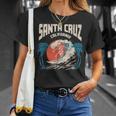 サンタクルーズ カリフォルニア サーフィン スケルトンデザイン サーファー向け Tシャツ 彼女への贈り物
