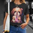 シーズー ボバティー バブルティー アニメ カワイイ 犬 Tシャツ 彼女への贈り物