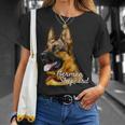 ジャーマンシェパード犬 愛国的なジャーマンシェパード警察犬 Tシャツ 彼女への贈り物