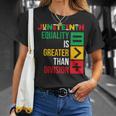 ジューンティーンスの平等は分裂よりも大きい Tシャツ 彼女への贈り物