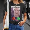 ジョン・ポークがファニー・アンサー・コール・フォンをかけている Tシャツ 彼女への贈り物