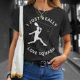 スカッシュプレーヤー I Just Really Lovequash Tシャツ 彼女への贈り物
