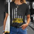 スクールバスドライバー アメリカ国旗 スクールバスドライバー用 Tシャツ 彼女への贈り物