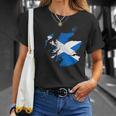 スコットランドの地図と旗の胸のロゴ スコットランドのお土産 Tシャツ 彼女への贈り物