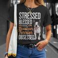 ストレスド・ブレスド・オブセスド・ボストン・テリア Tシャツ 彼女への贈り物