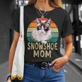 スノーシュー 猫 ママ レトロ ヴィンテージ 面白い I Love My Cat Tシャツ 彼女への贈り物