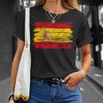 スペイン国旗の絵、スペインの地図のスケッチ。 Tシャツ 彼女への贈り物