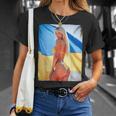 セクシーガールグラフィックtシャツ 「モダンピンナップガール&ウクライナ国旗2」 Tシャツ 彼女への贈り物