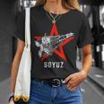 ソジュス・ロケット 宇宙ソビエト連邦 ロシア共産主義 Tシャツ 彼女への贈り物
