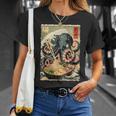 タコを食べる ラーメン 麺 和 漫画 アニメ 浮世絵 Tシャツ 彼女への贈り物
