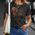 ダックスフントシャツ Weiner Dog Mom Dad Love Doxie Puppy キュート Tシャツ 彼女への贈り物