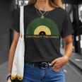 デトロイトテクノレトロルックレコード デトロイトテクノテキスト付き Tシャツ 彼女への贈り物