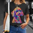 トイプードル愛好家デザイン ポップアート 面白いトイプードル 犬 Tシャツ 彼女への贈り物