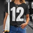 ナンバー12 シャツ。十二 Tシャツ 彼女への贈り物