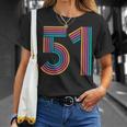 ナンバー51 Fifty-One Anniversary 男女 51歳の誕生日 Tシャツ 彼女への贈り物