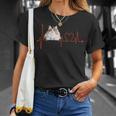 ノルウェージャンフォレストキャットハートビートekg ファニーアイラブマイキャット Tシャツ 彼女への贈り物