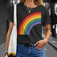 ハーフレインボー Roygbiv カラフルラッキーレインボー Tシャツ 彼女への贈り物