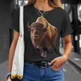 バイソン ヨーロッパバイソン 野牛 アメリカバイソン アメリカンバッファロー Tシャツ 彼女への贈り物