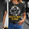 バター犬-彼のバターと一緒に犬面白いミーム Tシャツ 彼女への贈り物