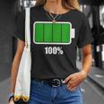 バッテリー 100 シャツ バッテリーフル充電 バッテリー満載 Tシャツ 彼女への贈り物