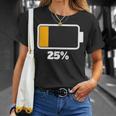 バッテリー25 残り25 バッテリーtシャツバッテリー低 Tシャツ 彼女への贈り物
