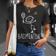 バドミントンプレーヤー バドミントンラケット シャトルコック バーディースポーツ Tシャツ 彼女への贈り物