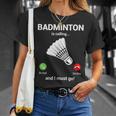 バドミントン呼び出しバドミントン愛好家面白いバドミントン選手 Tシャツ 彼女への贈り物