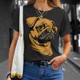 パグ 犬 デザイン ベージュ 犬 ラブ カーリン かわいい パグ Tシャツ 彼女への贈り物
