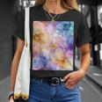 パステルインクのイラストにマルチカラー春の花。 Tシャツ 彼女への贈り物