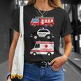 パトカー 消防車 救急車 ファーストレスポンダーデザイン Tシャツ 彼女への贈り物